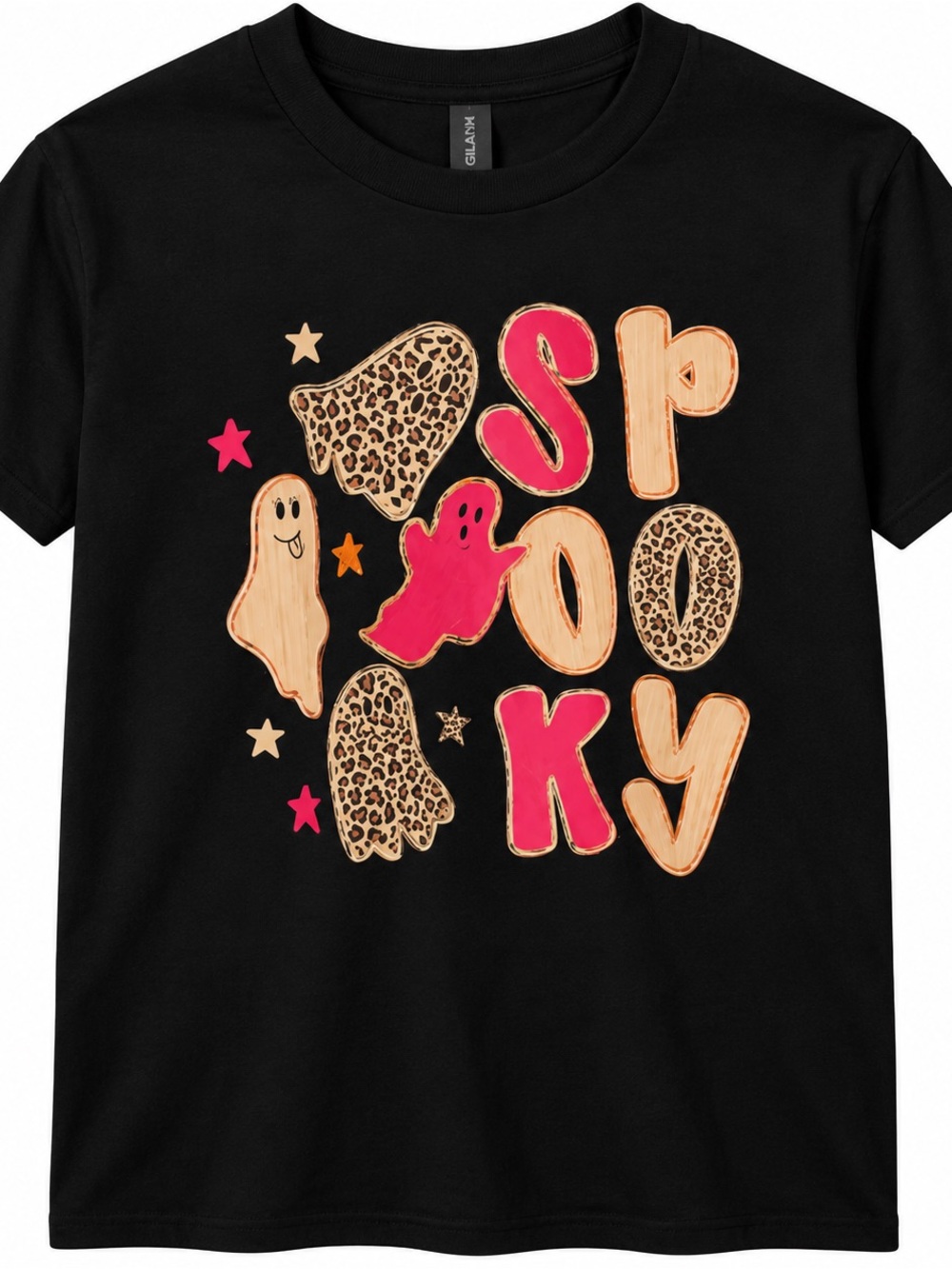 Adult Large NWOT Leopard Spooky Graphic Tee